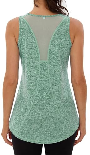 Wayleb Sporttop Damen Yoga Tanktop Mesh Rücken Ärmelloses Sport Oberteil Laufen Fitness Funktions Gym Activewear-Tanktops S-3XL