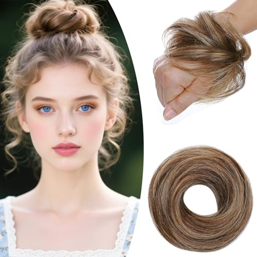 SEGO Human Hair Messy Bun #4P27 Medium Brown&Dark Blonde