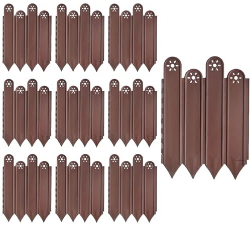 Lot de 10 bordures de jardin antirouille - Clôture décorative pour animaux - Palissade de légumes pour extérieur, cour, terrasse, parterre de fleurs