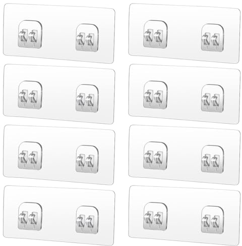 GGUFAY Lot De 8 Crochets Adhésifs pour Etagère,De Douche pas De Perçage Nécessaire, Crochets Muraux Imperméables pour Salle de Bain, pour Le Rangement Dans la Salle De Bain Et La Cuisine