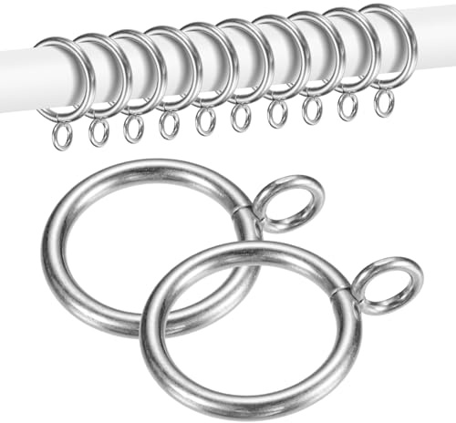 M METERXITY 20 Pcs Anello Per Tenda Con Occhiello Diametro Interno 1 Pollice Adatto A Barre Per Tende Fino A 3/4 Pollice Anelli Per Tende In Metallo Argento Per Finestre Scorrevoli