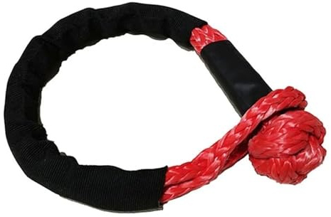 Cordes De Remorquage Résistance À La Rupture Manille Souple Synthétique 1/2 X 22 Manilles Robustes Manchon De Protection Récupération 17T 38 000 LB(Red)