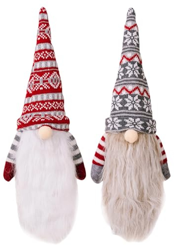Youery 2 Stück Weihnachtsdeko Wichtel, Winter Dekoration Wichtel Figuren, Weihnachten Zum Aufhängen Plüsch, Weihnachtsmann, Elfen, Feiertags Weihnachtsdekorationen