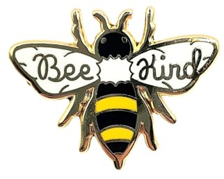 Bee Kind Yellow Bumble Bee Metal Pin Badge Be Kind