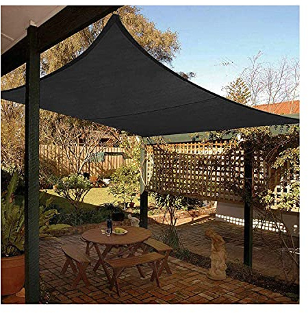 Rectangle Sun Shade Sail Canopy - UV Resistant Waterproof Outdoor Cover for Patio Backyard Lawn & Garden - Available in 2x3m & 3x4m - Black