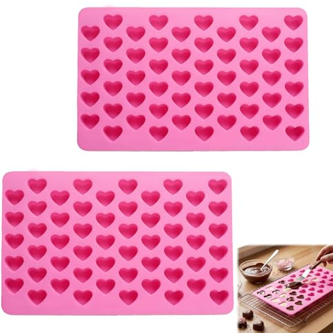 LgCiXli 2er Set Heart Silicone Mould | Silikonform für Pralinen, Desserts & Sweets | Antihaft & Lebensmittelecht | Vielseitige Silicone Mould für Valentinstag & Hochzeiten