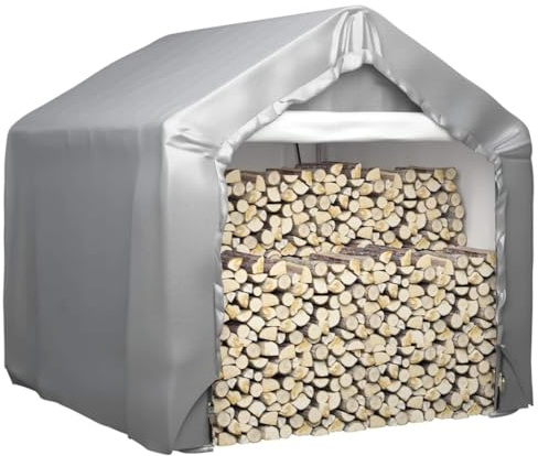 Tenda da magazzino, grigio, 180 x 180 x 180 cm, in acciaio zincato, resistente alle intemperie, con PE resistente ai raggi UV, robusto capanno da giardino per riporre attrezzi, spazio esterno, garage