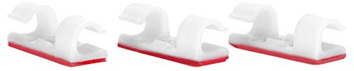 Luqeeg Morsetto per Cavo da 20 Pezzi, Fermacavo Autoadesivo, Fermacavo con Fissaggio a Vite, Ideale per Cavo di Alimentazione, Caricatore USB e, 1 Cm (WHITE)