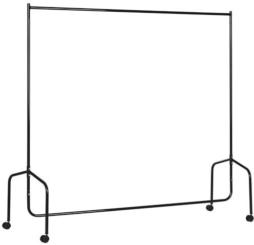 HOMCOM Portant à Vêtements avec Roulettes 180 x 60 x 170 cm Acier Noir