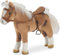 Götz 3401926 Haflinger Fritz Pferde-Puppe (Stockmaß 24 cm) - 28 cm hohes, biegsames Plüschpferd für Stehpuppen - mit Sattel, Zaumzeug und Picknickdecke