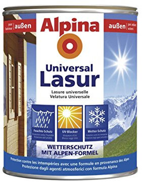 Alpina Universal Holzlasur, Ebenholz, 750 ml, außen