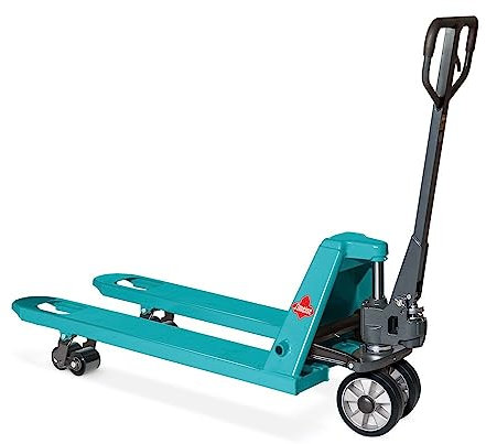 Ameise Hubwagen PTM mit Schnellhub bis 120 kg | 2.500 kg Tragkraft | 1.150 mm Gabellänge | Lenkrad aus laufruhigem Vollgummi | Tandem-Gabelrollen aus robustem Polyurethan | Palettenhubwagen