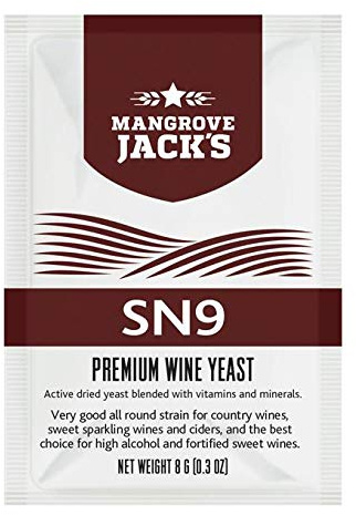 Mangrove Jack’s Vintjäst SN9 8 g, För 25 L Jäsning, För Mjöd, Cider Och Blomvin, För Omtag Av Fermentering