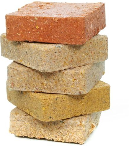 SQUAWK Suet Fat Blocks | Premium Grade Garden Wild Bird Food | Enhanced Formula | Naturally Blended, High in Energy & Protein-Rich Feed | Full of Nutritious Fat, Fibre & Moisture (Mixed, 5)