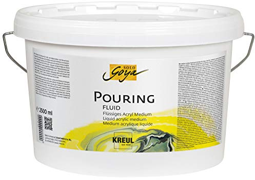 KREUL 87215 - Solo Goya Pouring Fluid, 2500 ml Eimer, flüssiges Acrylmedium für Gieß- und Fließtechniken, auf Wasserbasis, optimiert das Fließverhalten von Acrylfarben