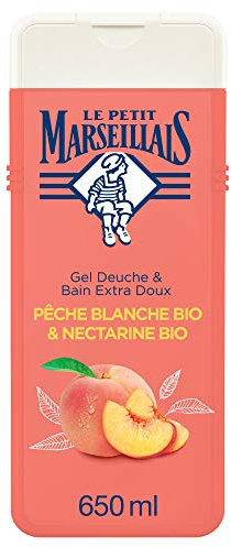 Le Petit Marseillais Duschgel & Badgel, extra weich, Pfirsich weiß Bio und Nektarin, 650 ml