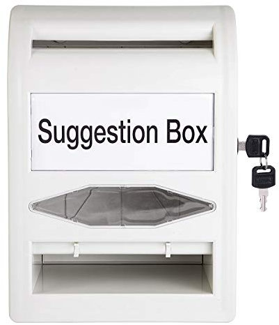 Amazon Basics ABS Ballot Box With Lock and Key, Non-clear