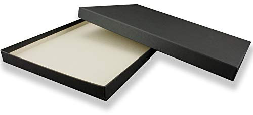 1x DIN A4 - Hochwertige Geschenk- und Aufbewahrungsbox - 30,2 x 21,3 x 2,1 cm - Schwarz - stabiler 650 g/m² Karton