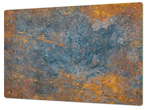 Big Kitchen Board & Induction Cooktop Cover – Glass Pastry Board – Single: 80 x 52 cm (31,5” x 20,47”); Double: 40 x 52 cm (15,75” x 20,47”); DD34 Rusted Textures Series