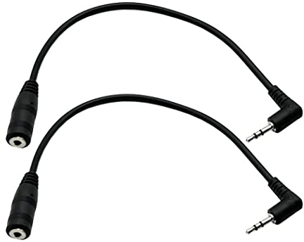 LiKuCo 2Pack 2.5mm Right Angled Male to Female TRS Stereo Audio Extension Cable Suitable for Canon Sony Camera Remote,Headphone,Harmony Hub IR Blaster & IR emitter
