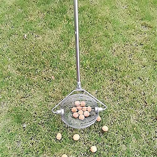 Noix Rouleau Collecteur Noix Récolteuse Noix Châtaignes Rouleau Ramasse Noix en Aluminium avec Tige 120cm, Outil Ramassage Jardin pour Noix,Pacanes, Golf