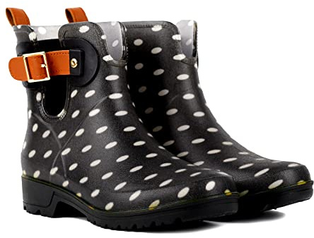 Geweo Gummistiefel Damen Chelsea Herren Wasserdicht Winddicht in Schwarz Braun Grau Rot Pink Weiß Gr. 35-43