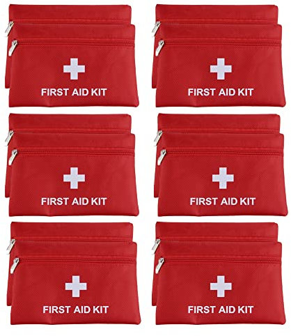 MTGHYARE Lot de 12 petits sacs vides pour trousse de premiers secours pour la maison, le bureau, la voiture, les entreprises, le camping (sac vide)