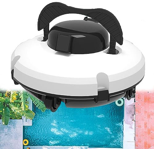 RayGenius Robot Limpiafondos Inalámbrico Potente aspiración Que Dura hasta 120 Minutos Admite planificación Inteligente de rutas Adecuado para Piscinas elevadas/subterráneas.