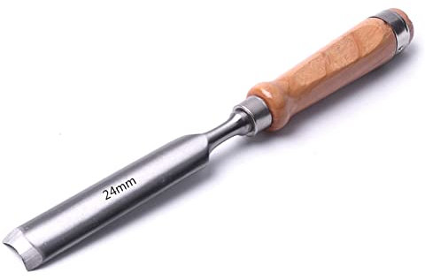 Samnuerly Chrom-Vanadium-Stahl, Zimmermann, halbrund, Holzbearbeitungsmeißel-Set, Holzschnitzerei, Hohlmeißel (Größe: 24 mm) (12 mm) (24 mm)