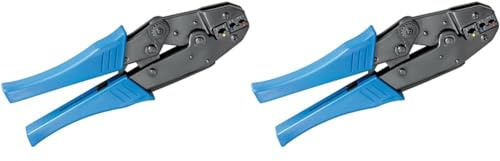 goobay 11790 Crimpzange für isolierte Kabelschuhe von 0,5-6,0 mm² Quetschzange mit Ratschenfunktion & Zwangssperre Kabelschuh Presszange Blau (Packung mit 2)