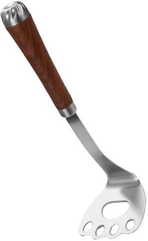 BESTonZON Mini Potato Masher with Wood Handle, Stainless Steel Mini Avocado Masher, Anti-Slip Masher Kitchen Tool, Heavy Duty Kitchen Utensil for Potato Bananna Avocado (Cat Claws 9.04in)