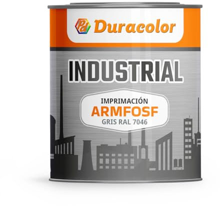 Imprimación Todoterreno Multiadherente Anticorrosiva ARMFOSF para Metales, Secado Rápido, Excelente Adherencia - Duracolor (Gris, 4 Litros)