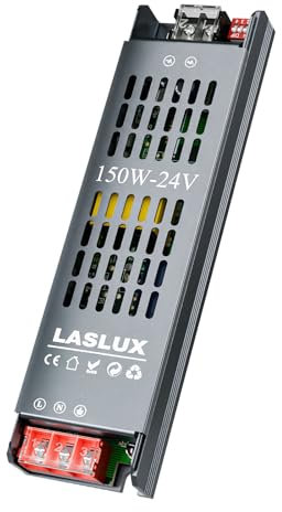 LED Trafo 230V auf 24V 150W Dimmbar with Langsamer Anfang, Dimmbar Schaltnetzteil LED Transformator 12v, Stumm LED Treiber Netzteil 6.25A, Driver für Neon Streifen Strip(24V, 150, Watt)