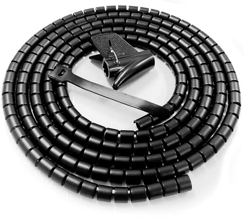 Cable Management Sleeve, 10 FT, 1 Diameter, Zipper Wire Wrap Cord Organizer, Black for PC, TV, Computer, Home Cinema - EZ Cord Bundler