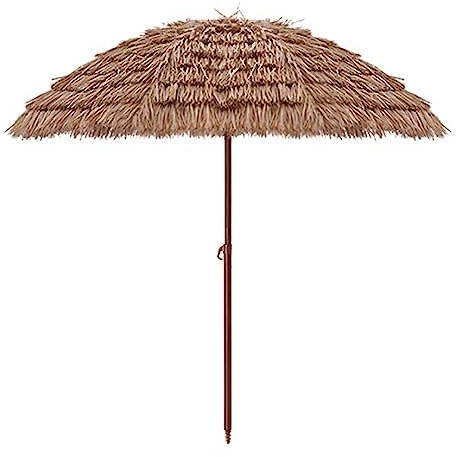 Ombrellone da patio in paglia tropicale con funzione inclinabile, per piscina/giardino, resistente al sole, ombrellone hawaiano Tiki (base non inclusa)