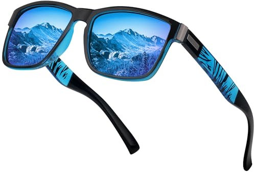 Farrobor Occhiali da Sole da Uomo Polarizzati - Quadrati Protezione UV400 Occhiali Guida Pesca Sunglasses