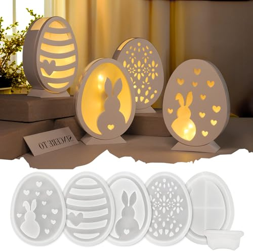 Silicone Moulds Easter Silicone Mould Easter Rabbit Silicone Mould Easter Silicone Mould Easter Egg Plaster Moulds for Casting Easter Bunny Epoxy Resin Moulds Silicone Easter for Crafts
