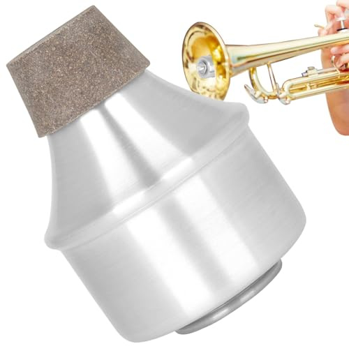 YRTUOP Trumpet Practice Mute, Trumpet Silencer Practice Device, Aluminum Alloy Silence Aid, Lightweight Replacement Trumpet Accessories, Musical Instruments Accessories