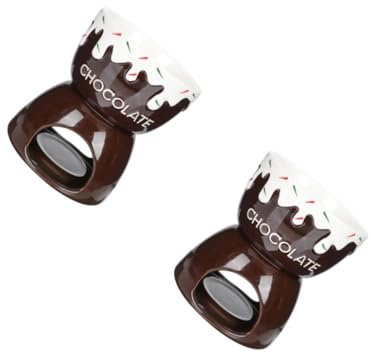 OUNONA 2 Juegos Horno para fundir Chocolate crisol de Chocolate ollas para Fondue de Chocolate Olla de Fondue de Chocolate Mini Olla de Fondue ollas de Fondue Olla de Chocolate cerámica