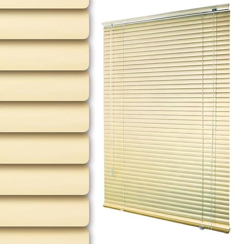 Persianas Venecianas Aluminio Persiana Veneciana Interior Opacas 25/30/35/45/60/80/100/130/160cm Impermeables Estores Cortinas(Amarillo)