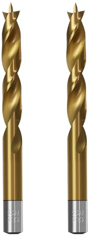 TIBOO DAY Brad Point Wood Drill Bits 12.5mm (1/2) Brad Point Drill, 2 Pcs | High Speed Steel, Double Flutes Design Metric Brad Point Drill Bits for Woodworking Soft & Hard Woods MDF Acrylic