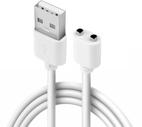 Yuio Magnetic USB to DC Charger Cable for Wireless Massager, Electric Toothbrush, Universal Vibrator Charger, 2PIN Replacement Charging Cable(Contact spacing 7mm)