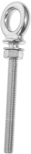 Stainless Steel Eyebolts M8 X 80 316 with Nuts for Docks | Rust Resistant, Quick Installation, Boats Use, Threaded Fastening, Ring Screw Design