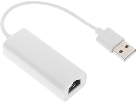 Adaptador de Red Ethernet USB 2.0 Rj-45 Blanco de Abs | 10/100mbps, sin Controlador ni Alimentación Externa, Junta Disipadora de Calor