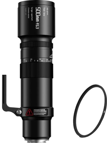TTARTISAN 500mm f/6.3 Teleobjetivo Manual para Canon RF, Negro, Full Frame, Enfoque Manual