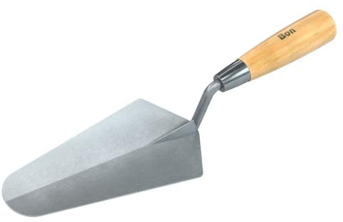 Bon 12-202 - Cazzuola con punta tonda Pro Plus, con manico in legno, 17,5/7,5-7,5/20 cm
