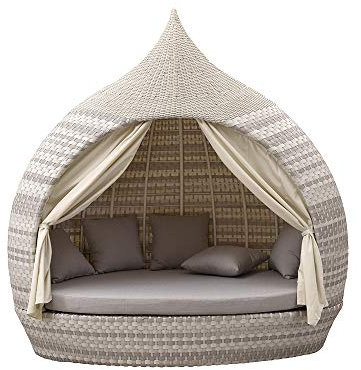 Strandkorbwerk Liegeinsel Eye Catcher Lounge Harkers Island Wash Duo Weaving grau-weiÃŸ einseitig offen Liege Insel Lounge