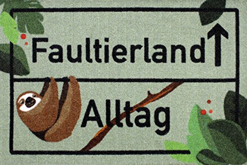 Close Up Faultierland Fußmatte, lustige Faultier Schmutzfangmatte | Fußabtreter innen & außen, 60 x 40 cm