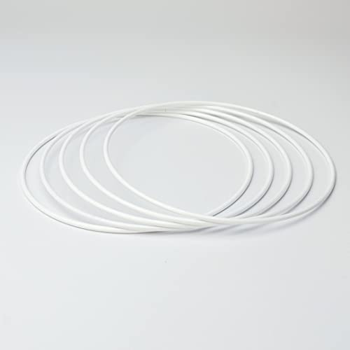 Dekondo 10x Metallring/Drahtring 150mm / 15cm für Wickeltechnik/Traumfänger Weiß