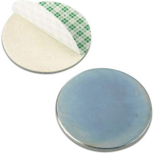 60 x Disque en métal autocollant Ø 50 mm x 2,5 mm en acier (DC01) galvanisé avec mousse adhésif - Contrepartie pour aimants, Quantité: 60 pièces